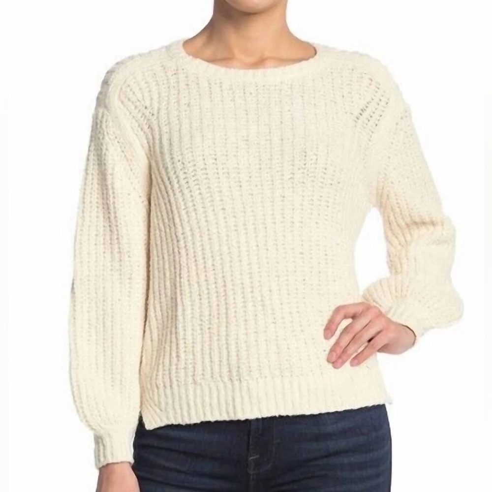Frame Swing Crew Neck Cotton Chunky‎ Knit Sweater Large NWT Cotton Blend Cozy